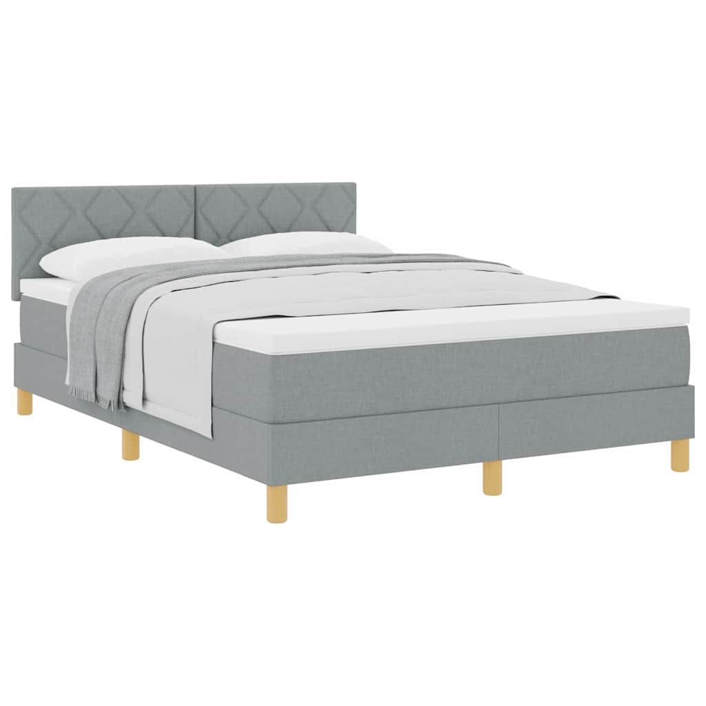 Letto box spring con materasso Grigio chiaro 140 x 200 cm