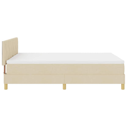 Letto a molle con cuscino Crema 140 x 200 cm Tessuto | homemem39