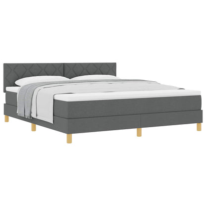 Letto a molle con cuscino Grigio scuro 180 x 200 cm Tessuto