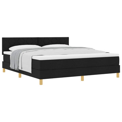 Letto a molle con cuscino Nero 180 x 200 cm Tessuto | homemem39