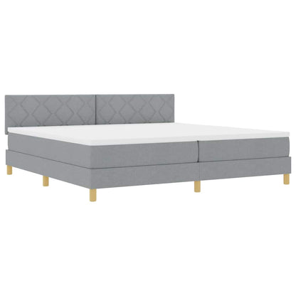 Letto a molle con cuscino Grigio chiaro 200 x 200 cm Tessuto | homemem39
