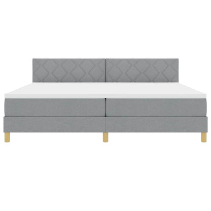 Letto a molle con cuscino Grigio chiaro 200 x 200 cm Tessuto | homemem39