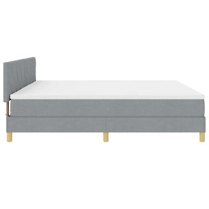 Letto a molle con cuscino Grigio chiaro 200 x 200 cm Tessuto | homemem39