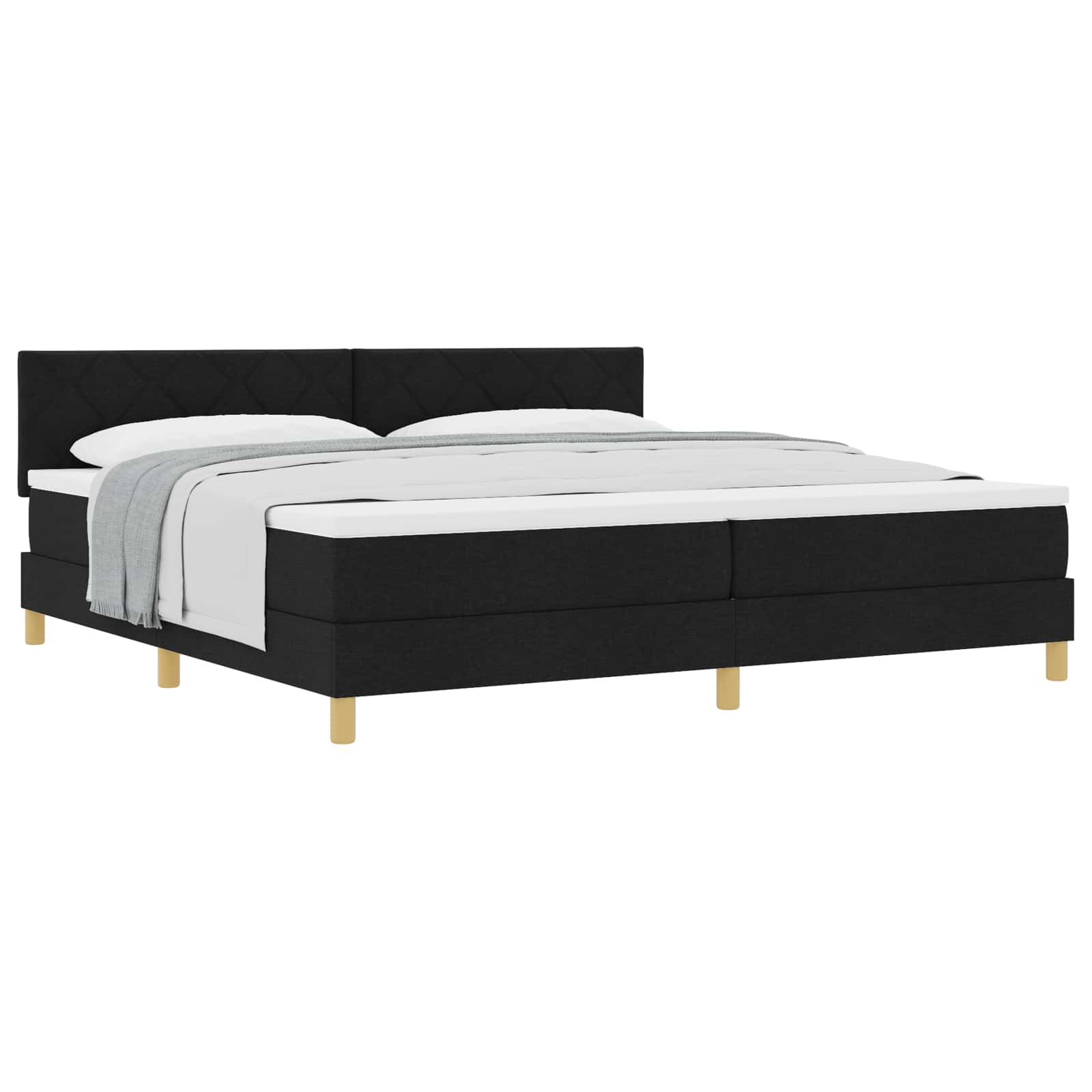 Letto a molle con cuscino Nero 200 x 200 cm Tessuto | homemem39