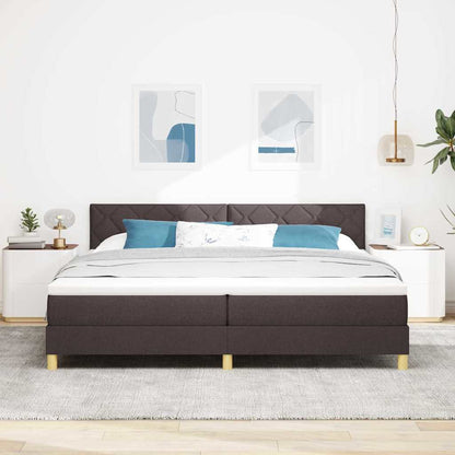 Letto a molle con cuscino Marrone Scuro 200 x 200 cm Tessuto | homemem39