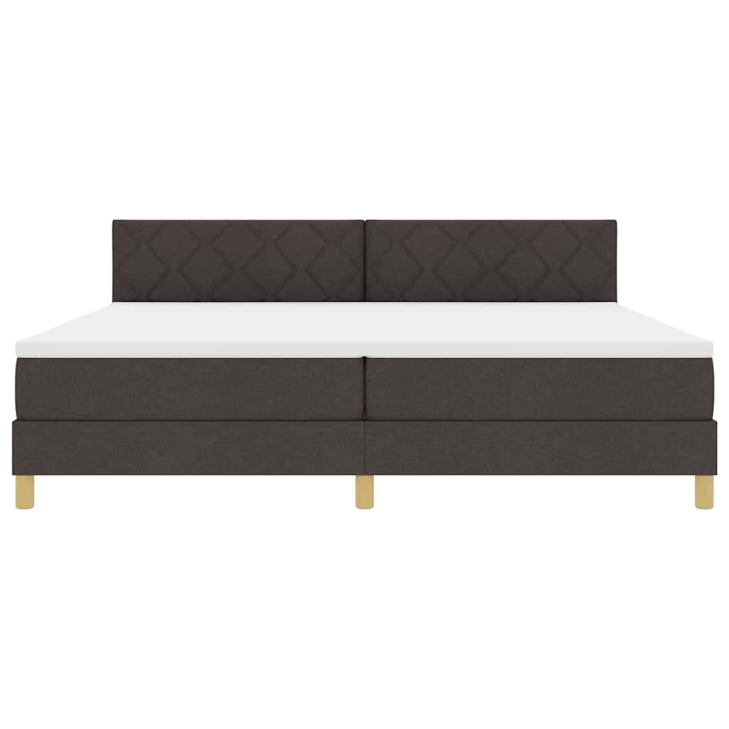 Letto a molle con cuscino Marrone Scuro 200 x 200 cm Tessuto | homemem39