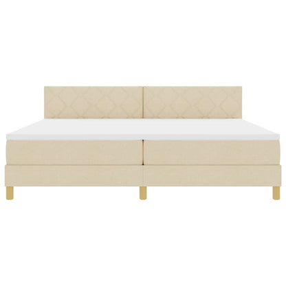 Letto a molle con cuscino Crema 200 x 200 cm Tessuto | homemem39
