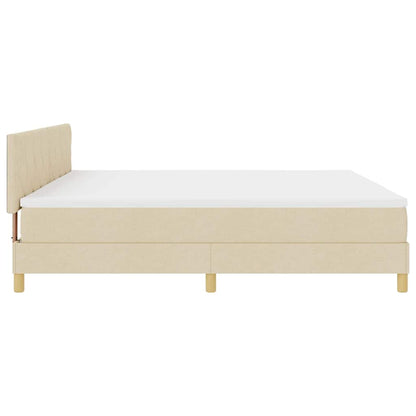 Letto a molle con cuscino Crema 200 x 200 cm Tessuto | homemem39