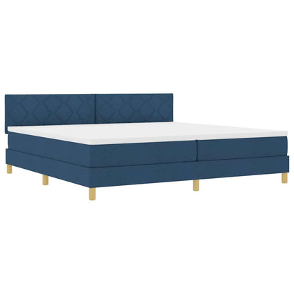 Letto a molle con cuscino con testiera Blu 200 x 200 cm Tessuto | homemem39