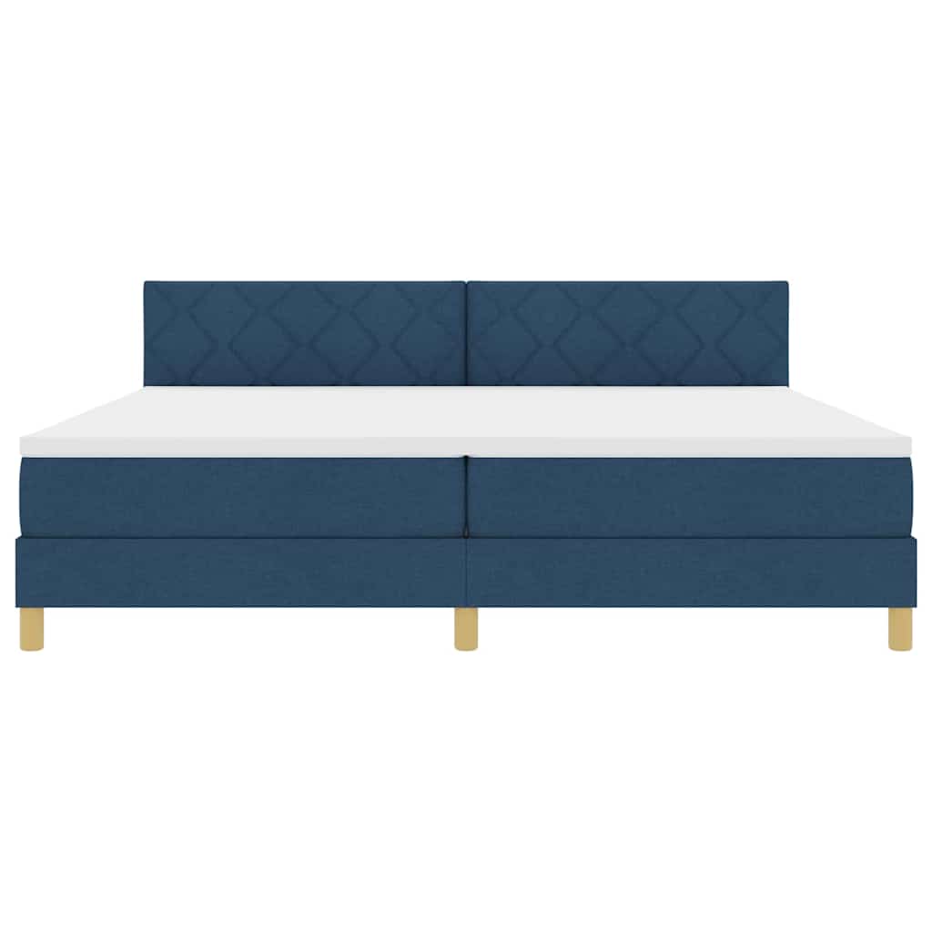 Letto a molle con cuscino con testiera Blu 200 x 200 cm Tessuto | homemem39