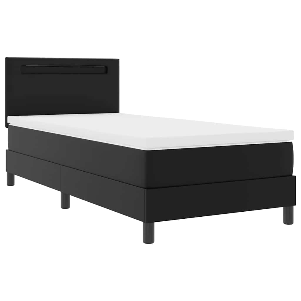 Struttura letto con materasso Nero 90 x 190 cm Pelle sintetica