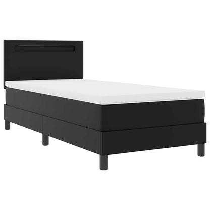 Struttura letto con materasso Nero 90 x 190 cm Pelle sintetica