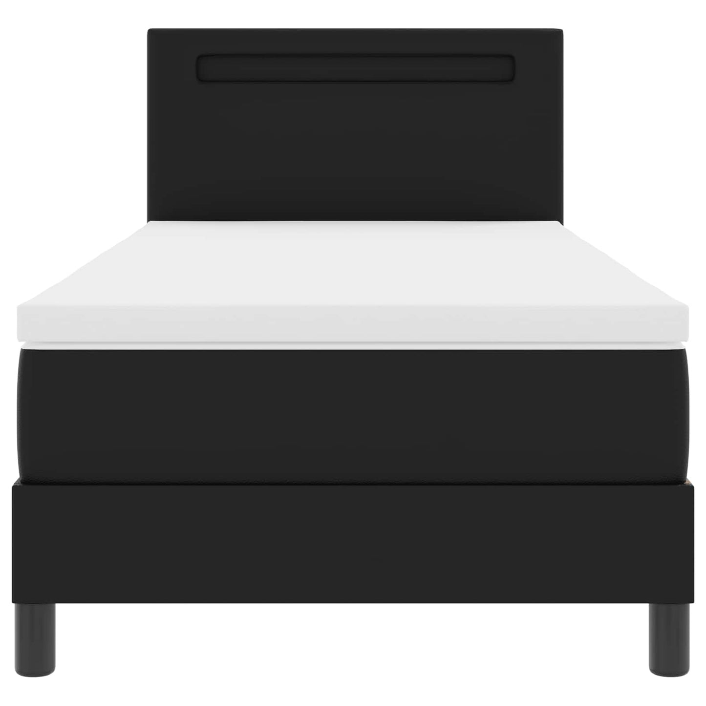 Letto a molle con strisce LED Nero 90 x 190 cm Pelle sintetica | homemem39