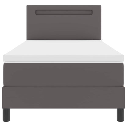 Letto a molle con materasso Grigio 90 x 190 cm Pelle sintetica | homemem39
