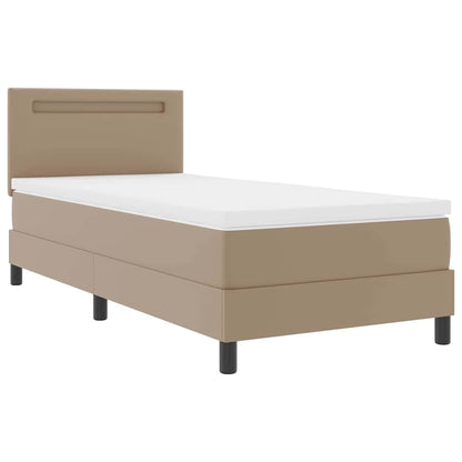 Letto a molle Cappuccino 90 x 190 cm Pelle sintetica