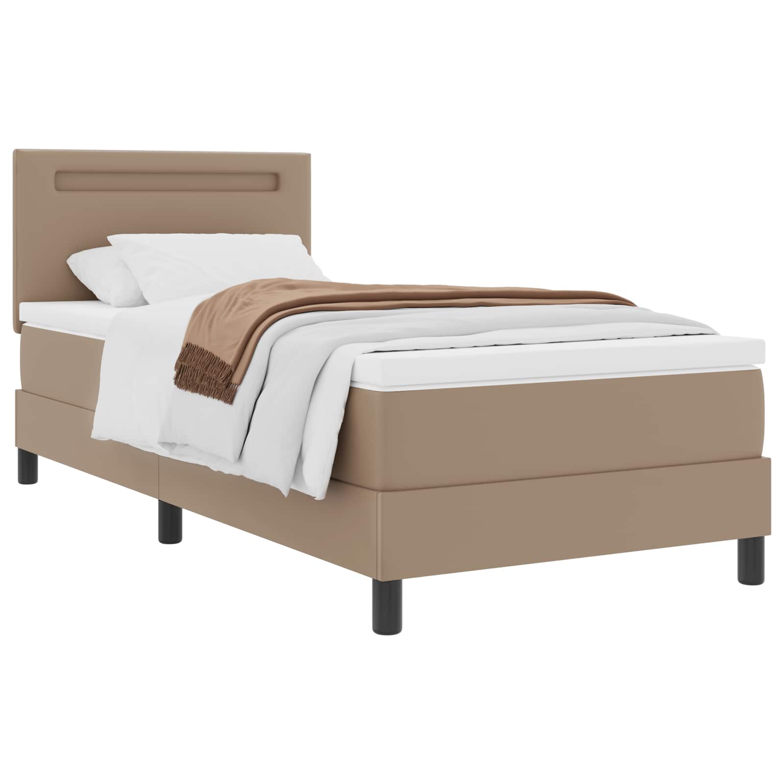 Letto a molle Cappuccino 90 x 190 cm Pelle sintetica | homemem39