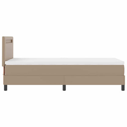 Letto a molle Cappuccino 90 x 190 cm Pelle sintetica