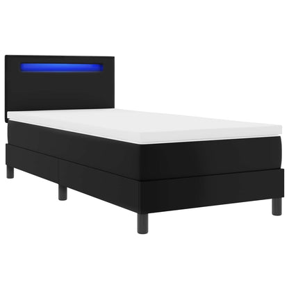 Letto a molle con materasso Nero 90 x 200 cm Pelle sintetica | homemem39