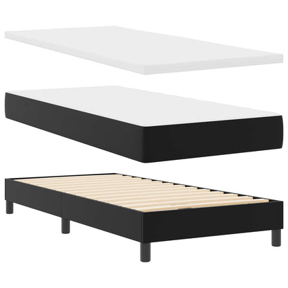Letto a molle con materasso Nero 90 x 200 cm Pelle sintetica | homemem39