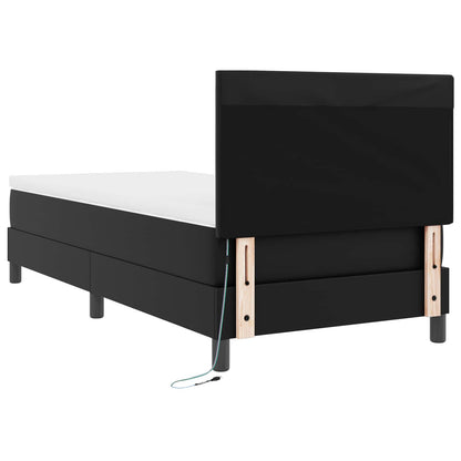 Letto a molle con materasso Nero 90 x 200 cm Pelle sintetica | homemem39