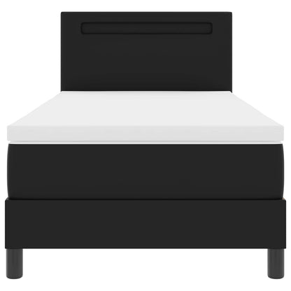 Letto a molle con materasso Nero 90 x 200 cm Pelle sintetica | homemem39