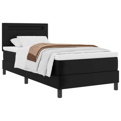 Letto a molle con materasso Nero 90 x 200 cm Pelle sintetica | homemem39