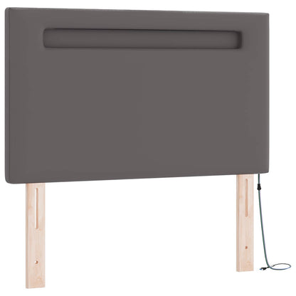 Letto a molle con materasso Grigio 90 x 200 cm Pelle sintetica | homemem39