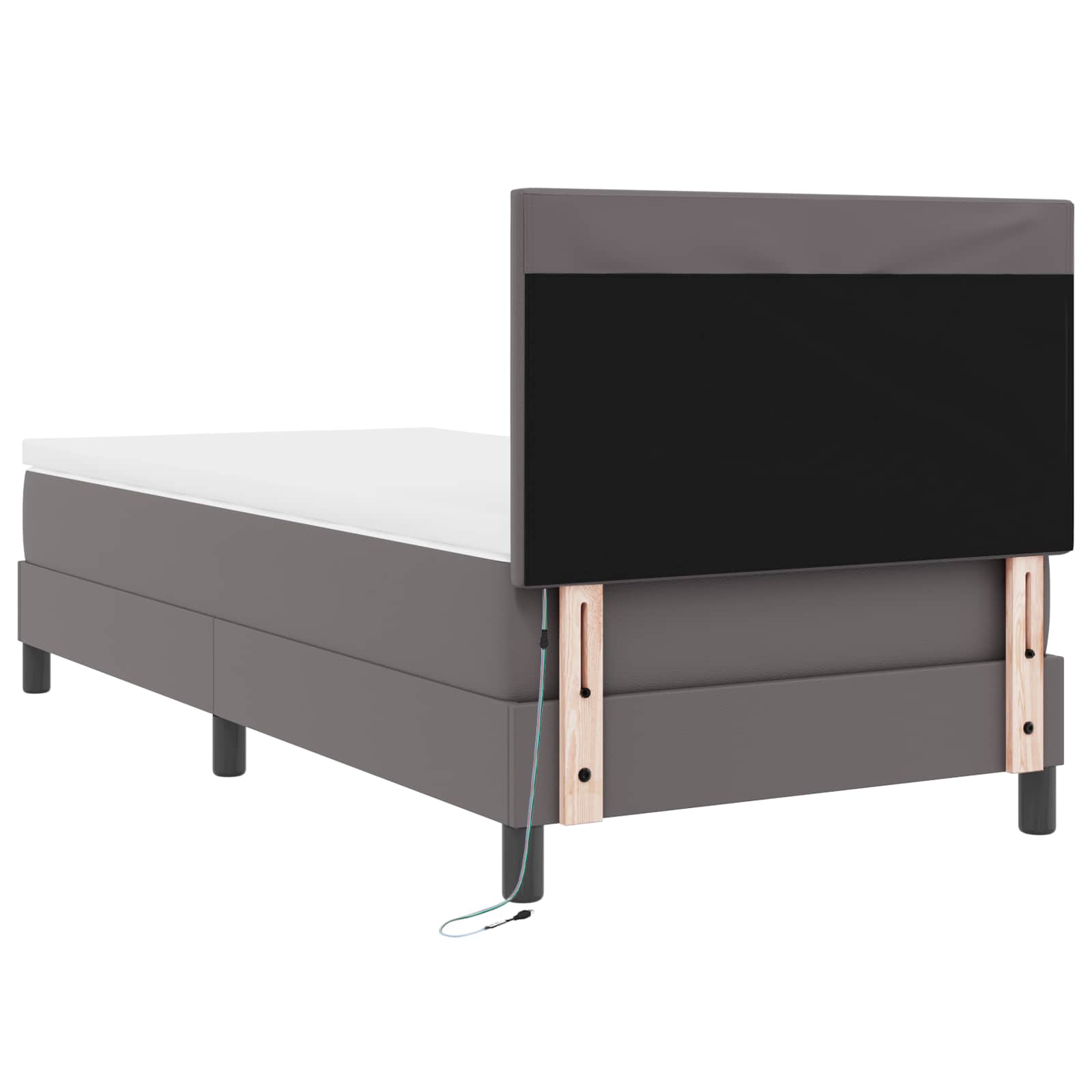 Letto a molle con materasso Grigio 90 x 200 cm Pelle sintetica | homemem39