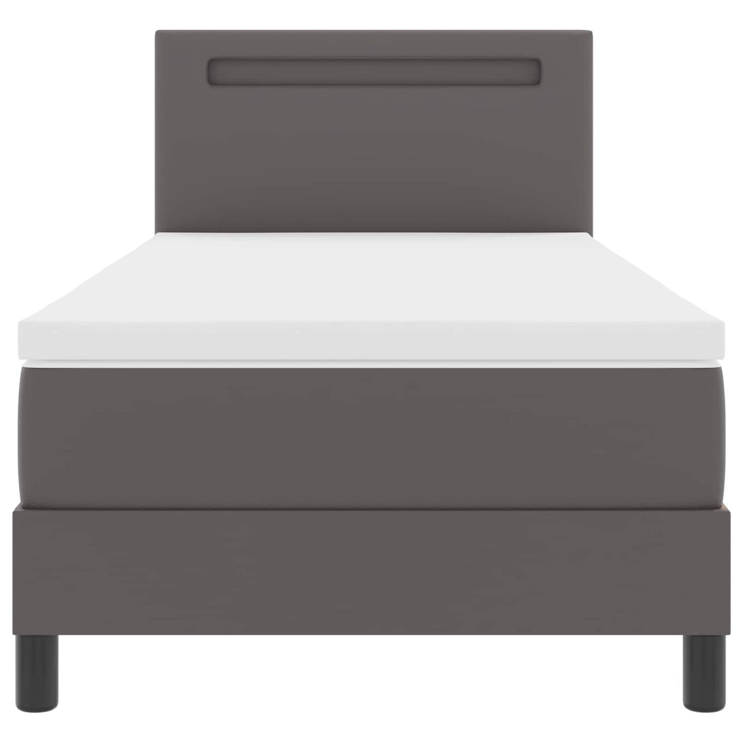 Letto a molle con materasso Grigio 90 x 200 cm Pelle sintetica | homemem39