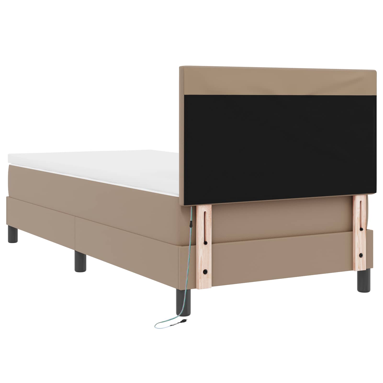 Letto a molle Cappuccino 90 x 200 cm Pelle sintetica | homemem39
