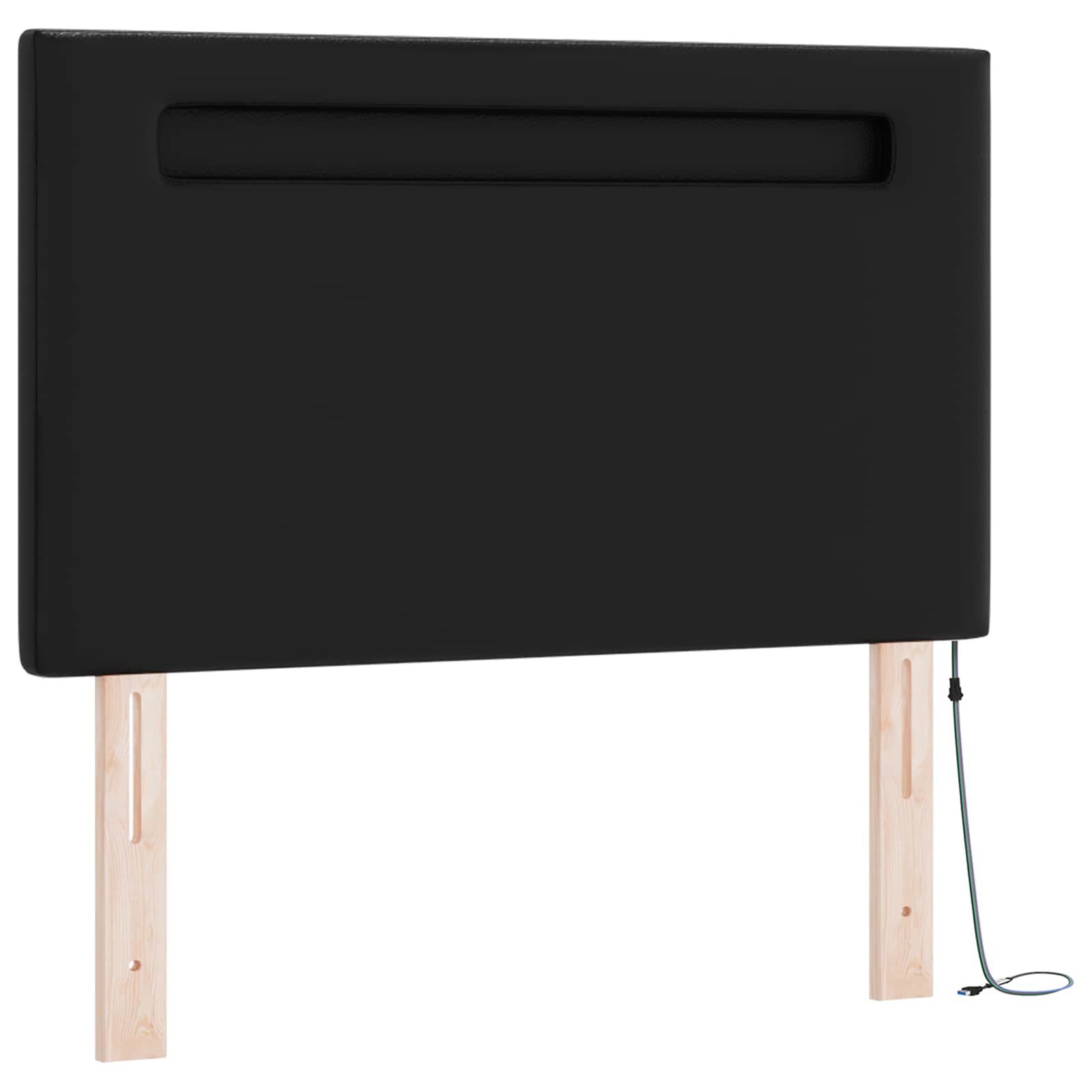 Letto a molle con materasso Nero 100 x 200 cm Pelle sintetica | homemem39
