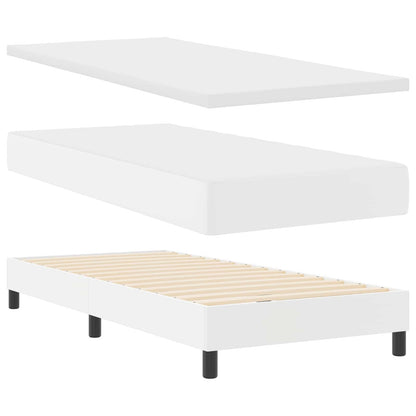 Letto a molle con materasso Bianco 100 x 200 cm Pelle sintetica | homemem39