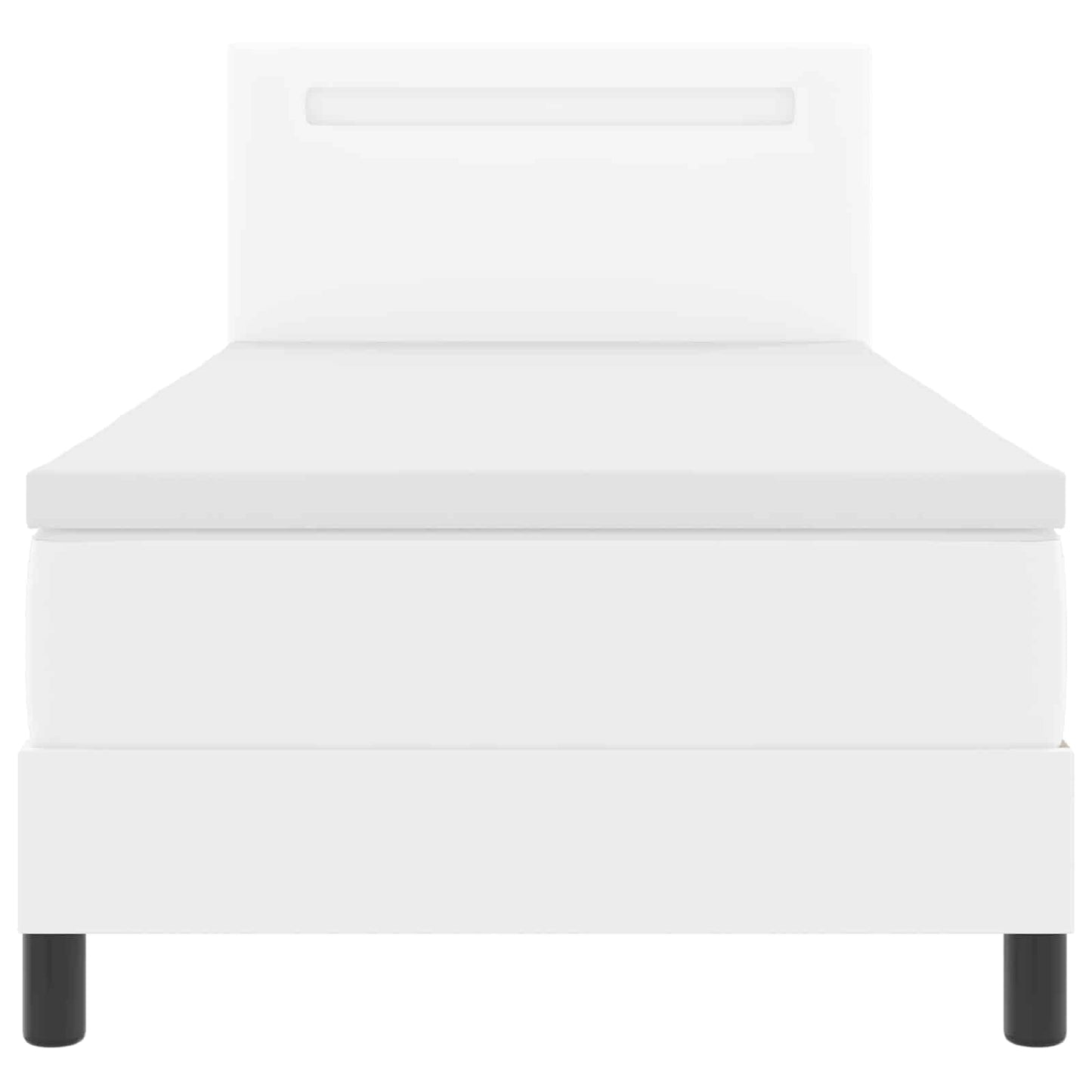 Letto a molle con materasso Bianco 100 x 200 cm Pelle sintetica | homemem39