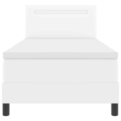 Letto a molle con materasso Bianco 100 x 200 cm Pelle sintetica | homemem39