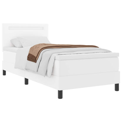 Letto a molle con materasso Bianco 100 x 200 cm Pelle sintetica | homemem39