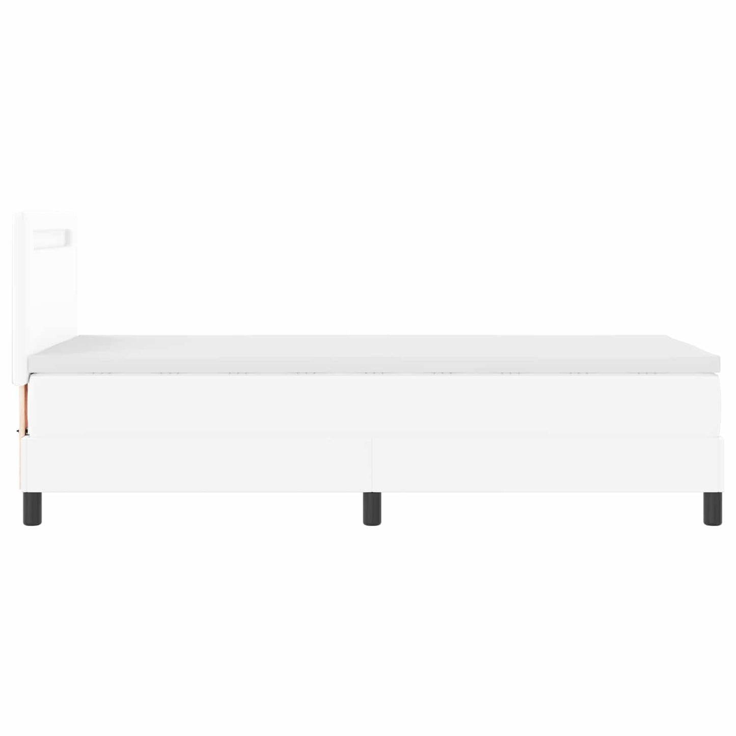 Letto a molle con materasso Bianco 100 x 200 cm Pelle sintetica | homemem39