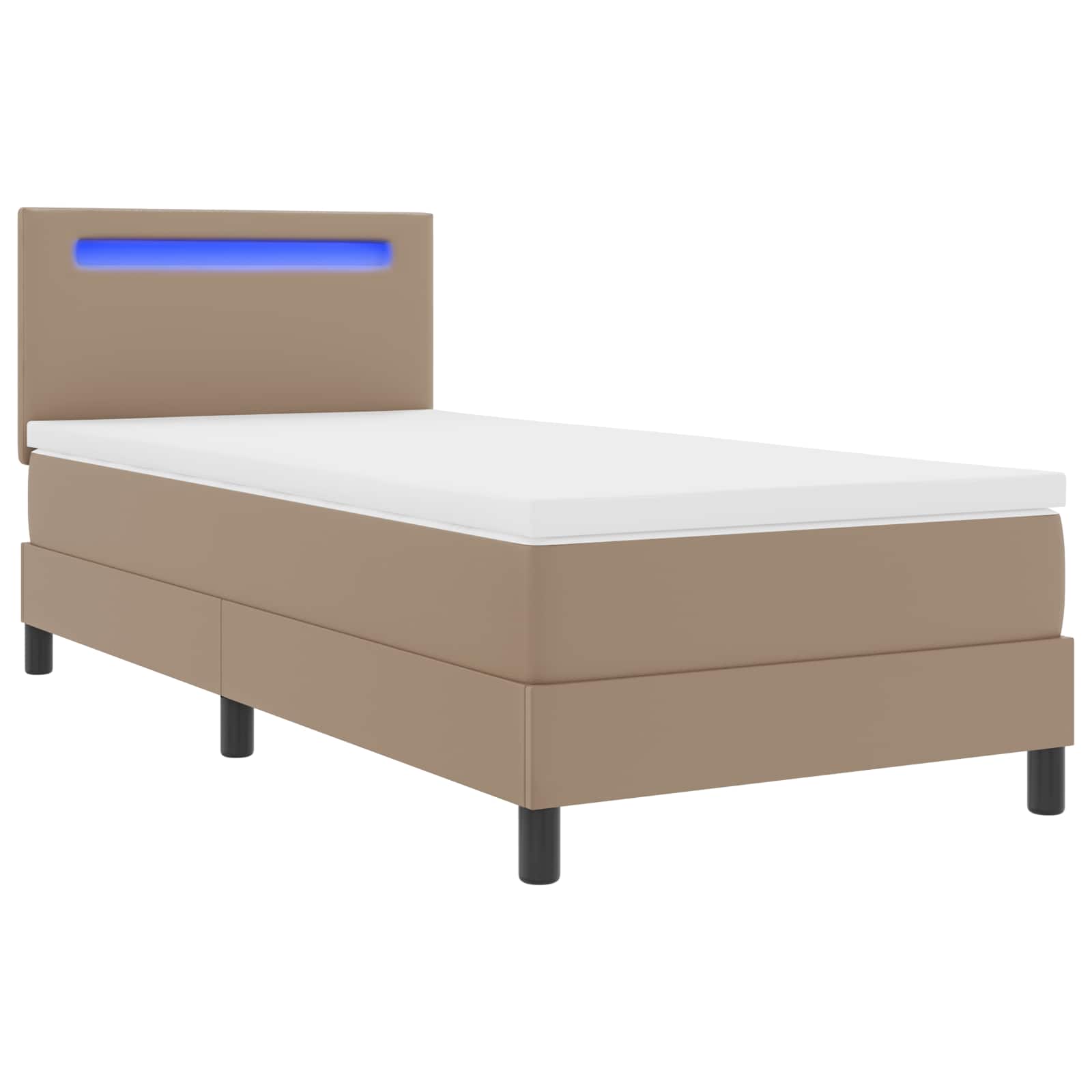Letto a molle Cappuccino 100 x 200 cm Pelle sintetica | homemem39