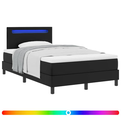 Letto a molle con materasso Nero 120 x 190 cm Pelle sintetica | homemem39