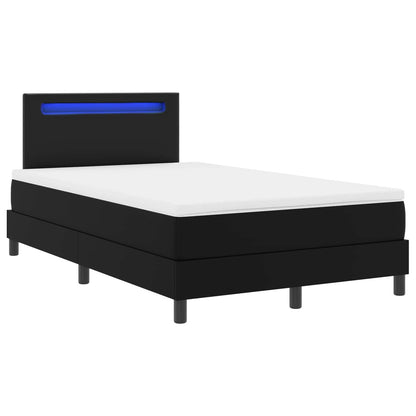 Letto a molle con materasso Nero 120 x 190 cm Pelle sintetica | homemem39