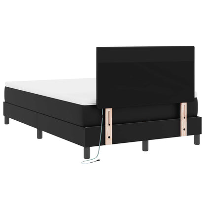 Letto a molle con materasso Nero 120 x 190 cm Pelle sintetica | homemem39
