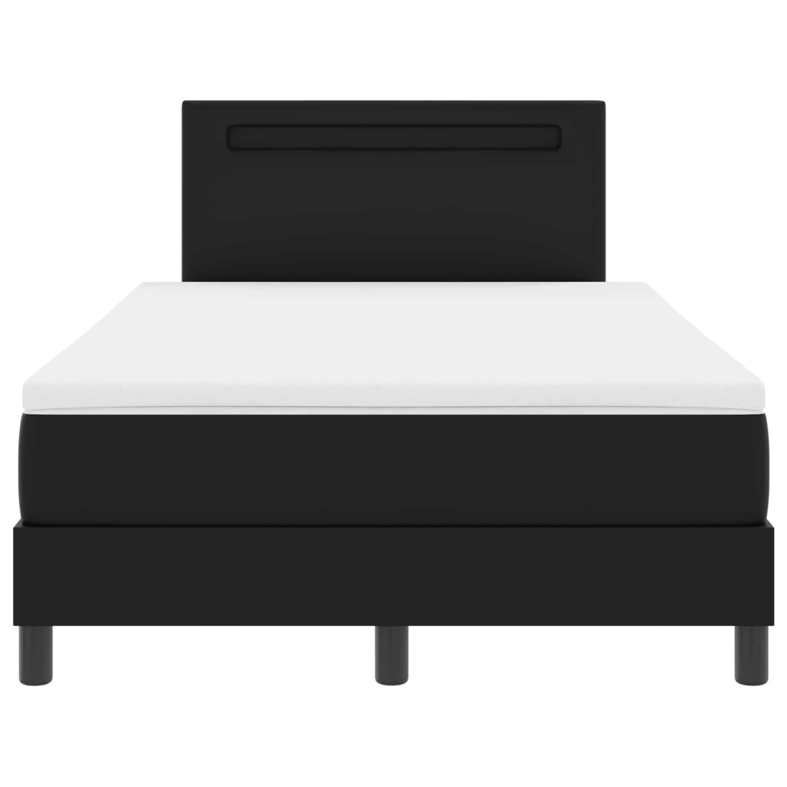 Letto a molle con materasso Nero 120 x 190 cm Pelle sintetica | homemem39