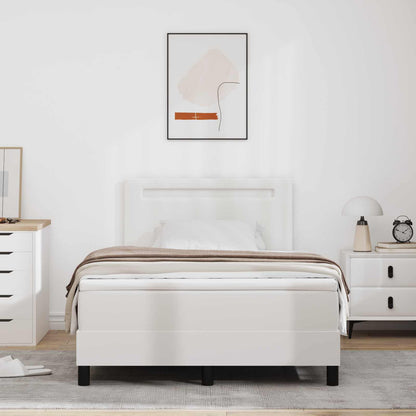 Letto a molle con materasso Bianco 120 x 190 cm Pelle sintetica | homemem39