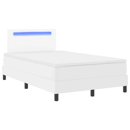 Letto a molle con materasso Bianco 120 x 190 cm Pelle sintetica | homemem39