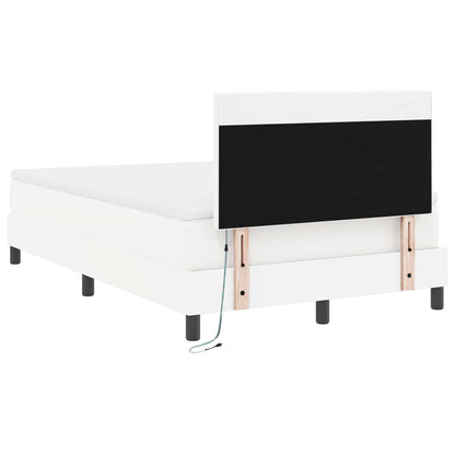 Letto a molle con materasso Bianco 120 x 190 cm Pelle sintetica | homemem39