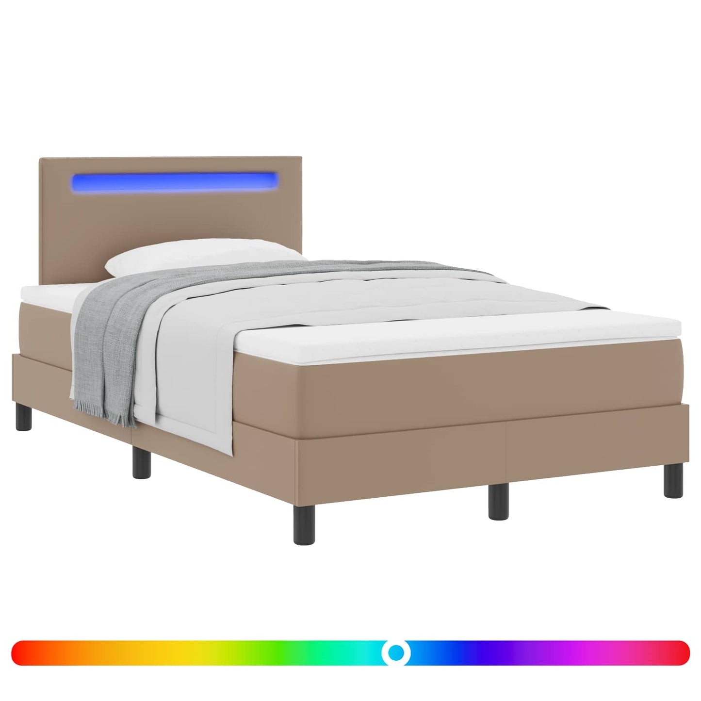 Letto a molle Cappuccino 120 x 190 cm Pelle sintetica | homemem39