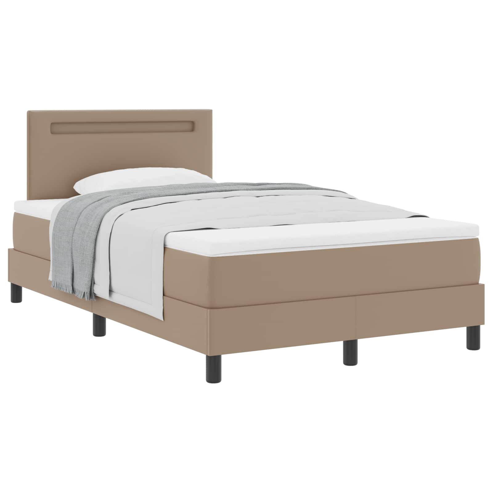 Letto a molle Cappuccino 120 x 190 cm Pelle sintetica | homemem39