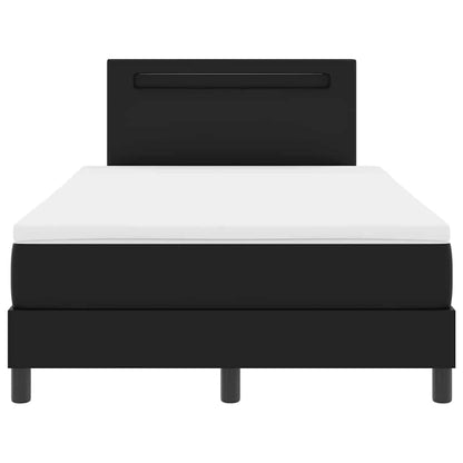 Letto a molle con materasso Nero 120 x 200 cm Pelle sintetica