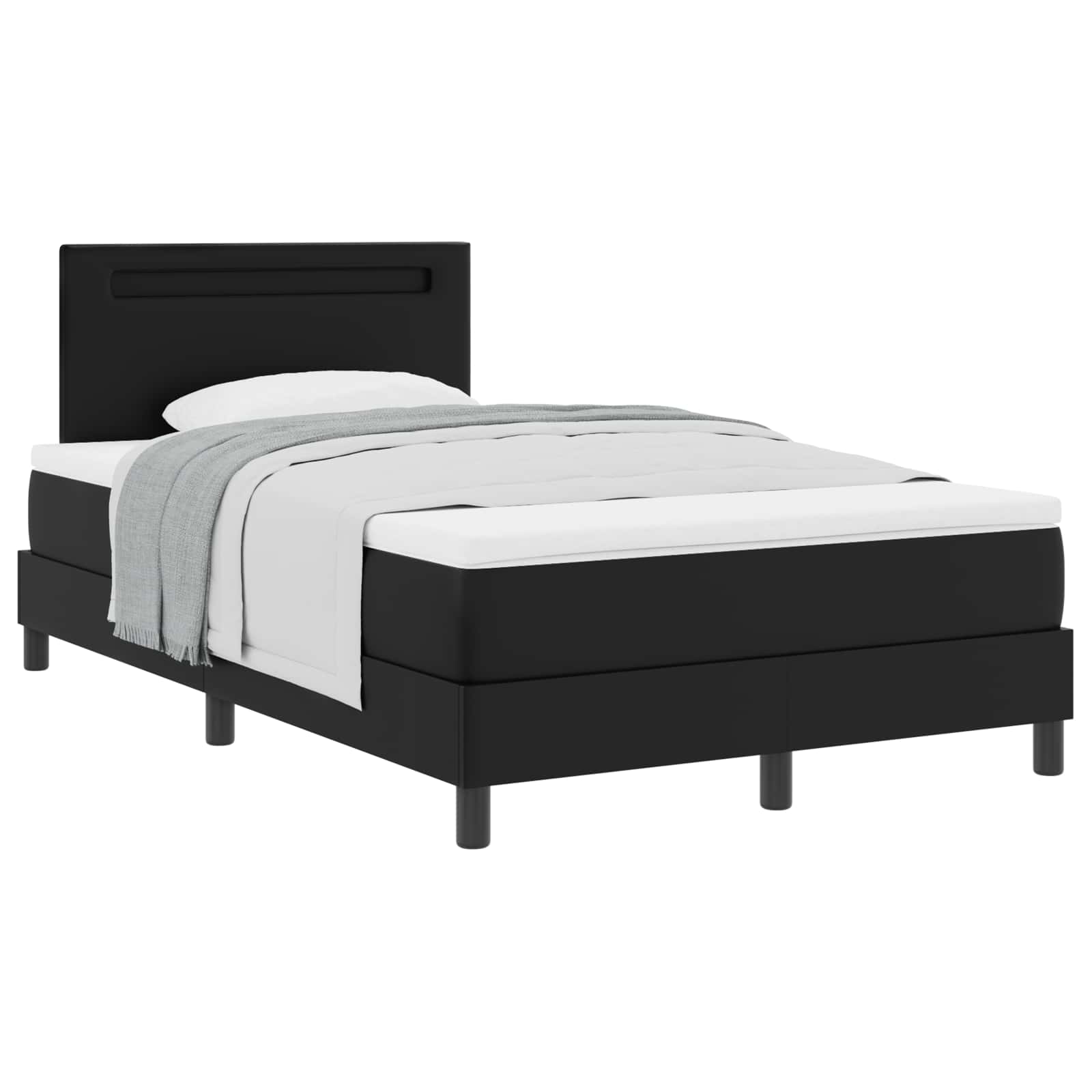 Letto a molle con materasso Nero 120 x 200 cm Pelle sintetica | homemem39