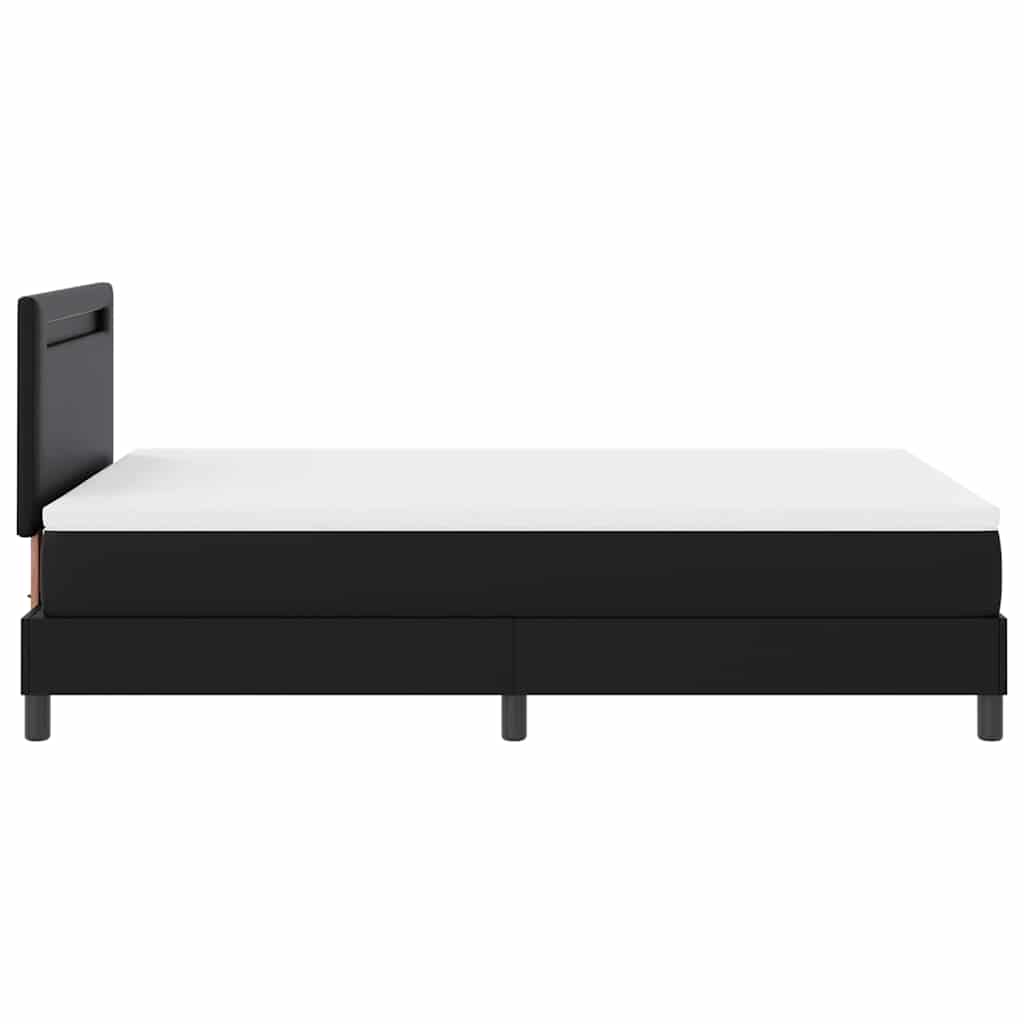 Letto a molle con materasso Nero 120 x 200 cm Pelle sintetica