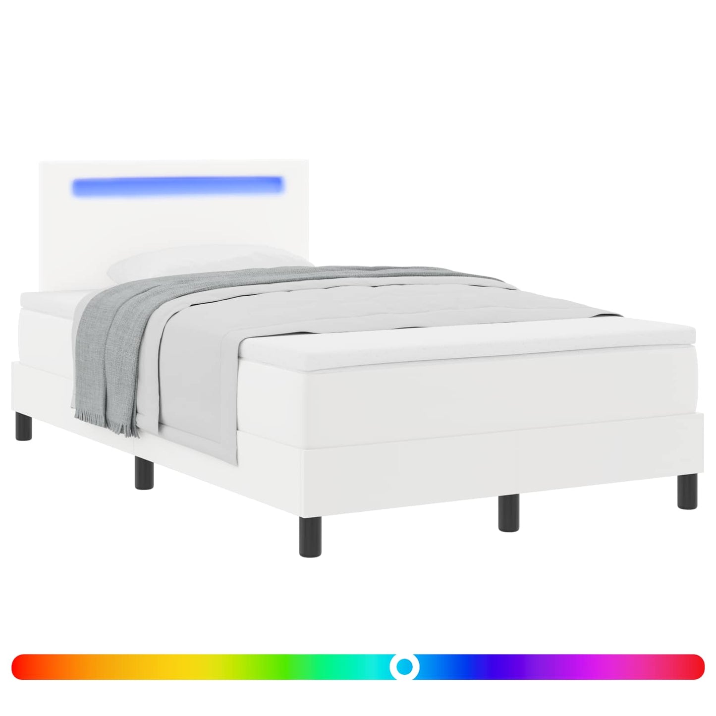 Letto a molle con materasso Bianco 120 x 200 cm Pelle sintetica | homemem39